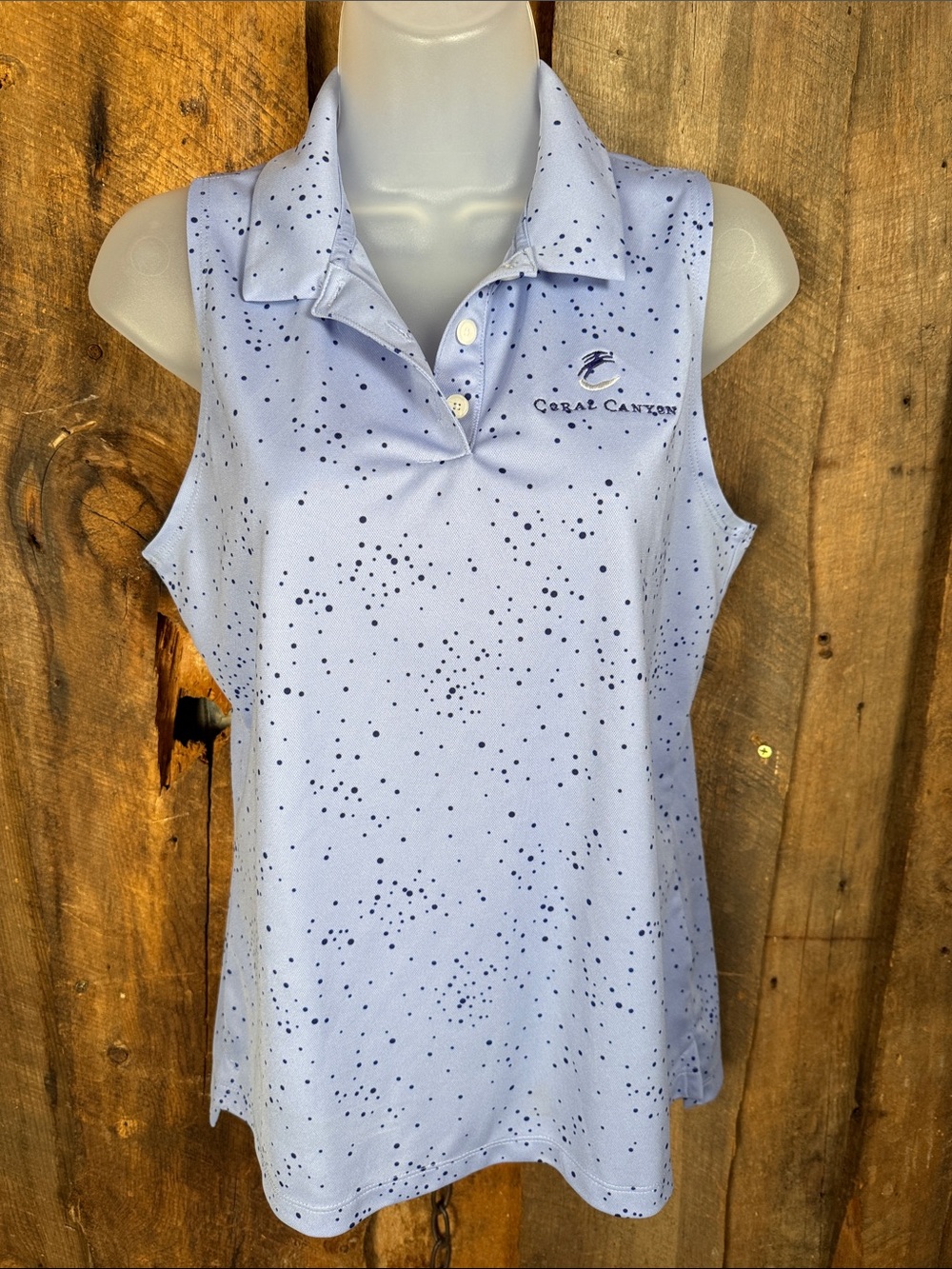 Nike Light Purple Sleeveless Golf Top with Purple Dot Print